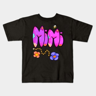 Mimi Top 10 best personalised gifts - Mimi - personalised,personalized custom name with flowers Kids T-Shirt